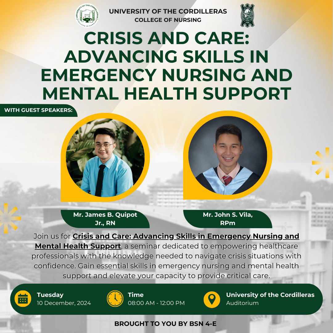 University of the Cordilleras College of Nursing Hosts Seminar on Emergency Nursing and Mental Health Support for Students